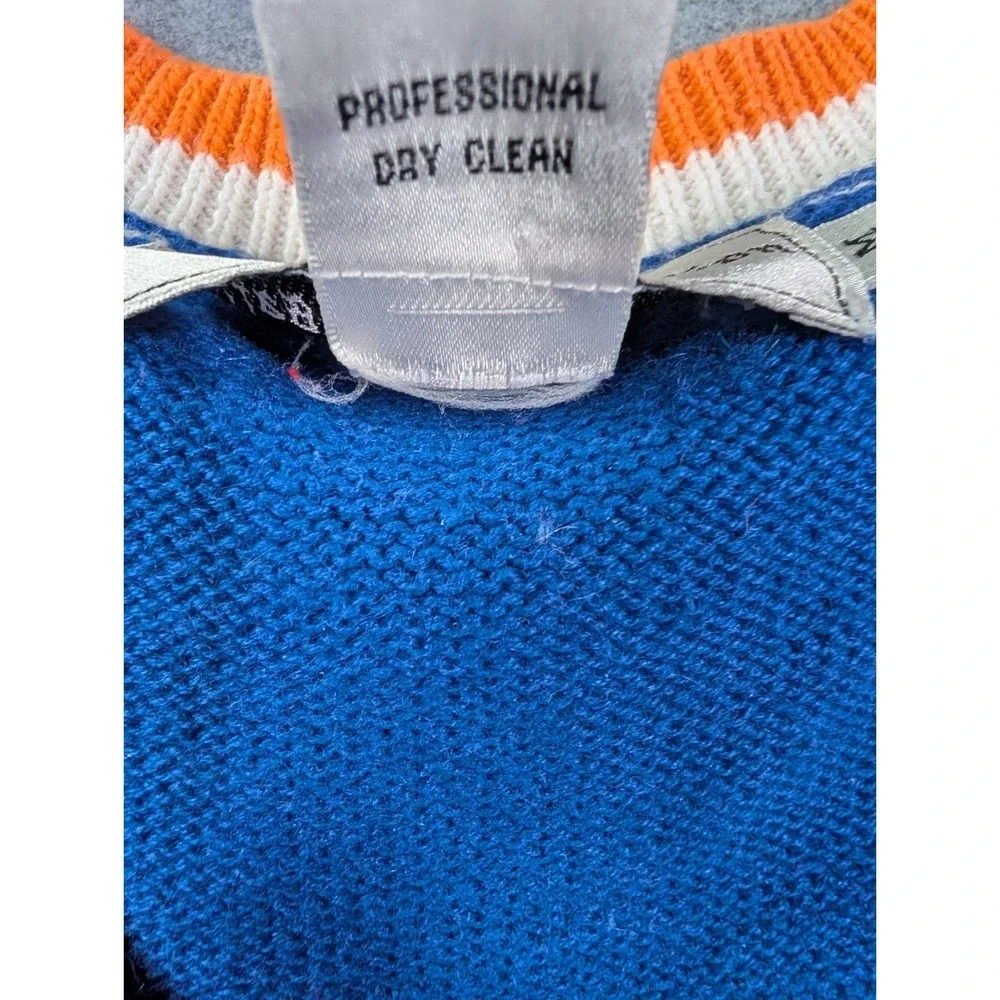 VTG 90s Florida Gators Sweater Vest Unisex M Blue Orange Chenille Cardigan